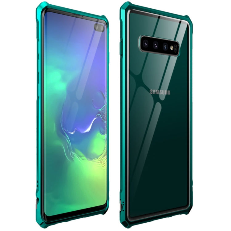 Snap-on Aluminum Frame and Tempered Glass Back Plate Case for Galaxy S10E