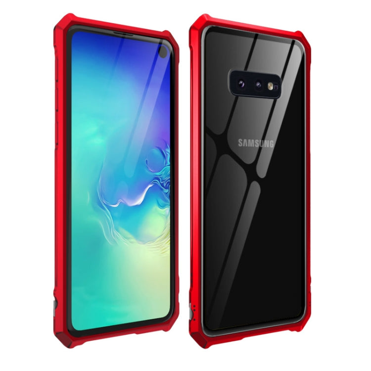 Snap-on Aluminum Frame and Tempered Glass Back Plate Case for Galaxy S10E