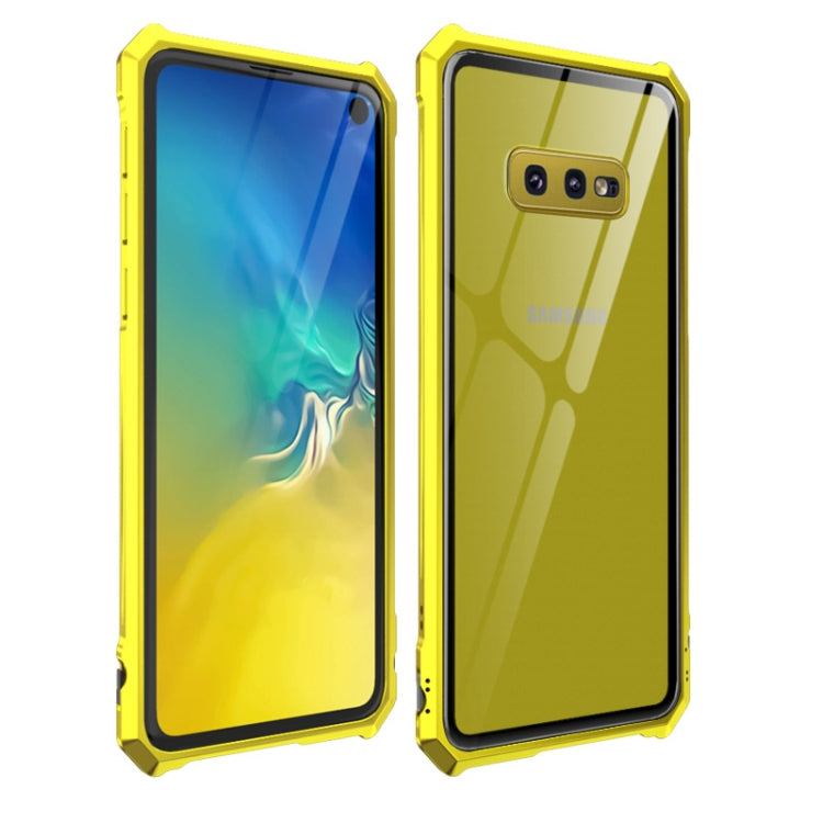 Snap-on Aluminum Frame and Tempered Glass Back Plate Case for Galaxy S10E