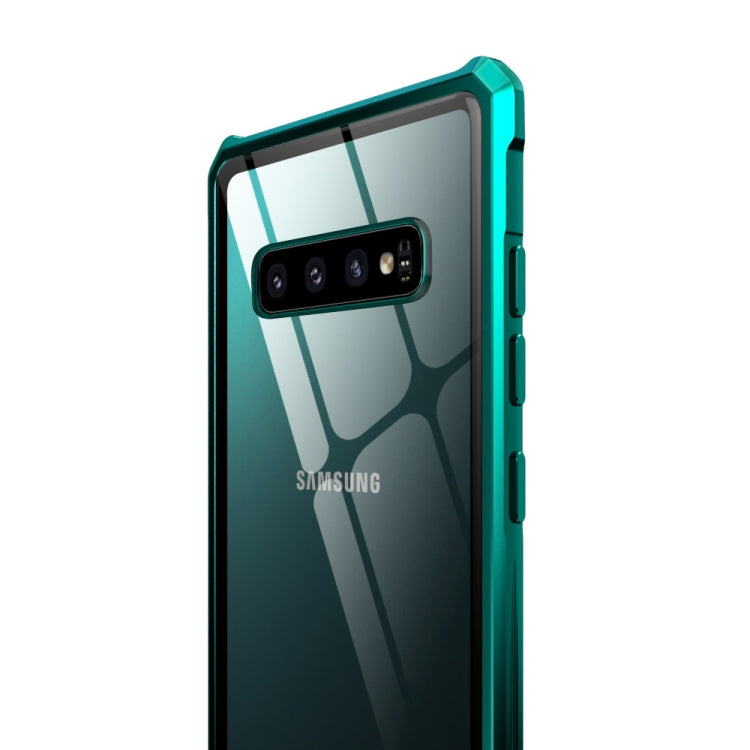 Snap-on Aluminum Frame and Tempered Glass Back Plate Case for Galaxy S10