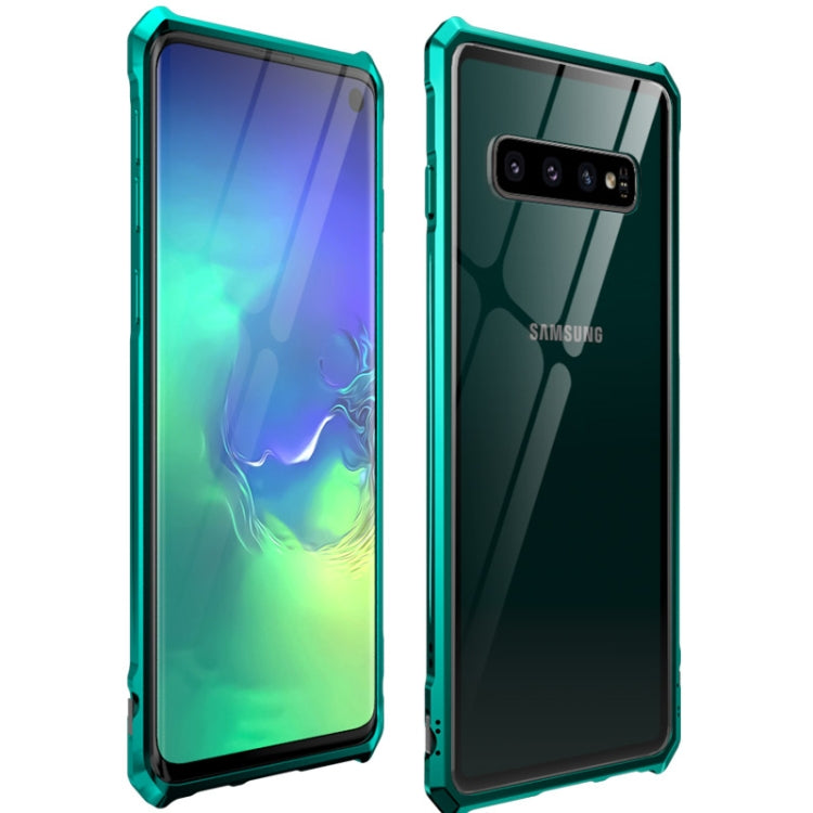 Snap-on Aluminum Frame and Tempered Glass Back Plate Case for Galaxy S10