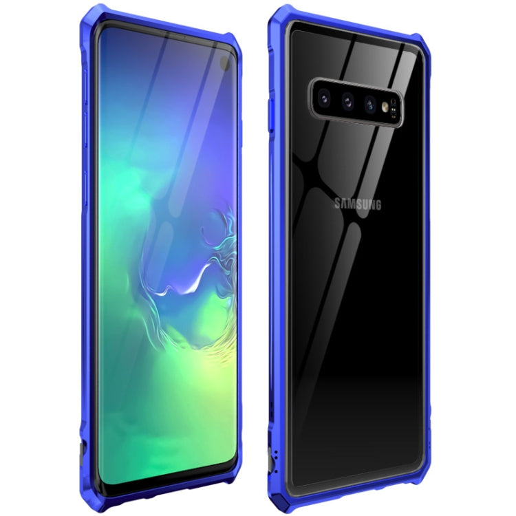Snap-on Aluminum Frame and Tempered Glass Back Plate Case for Galaxy S10