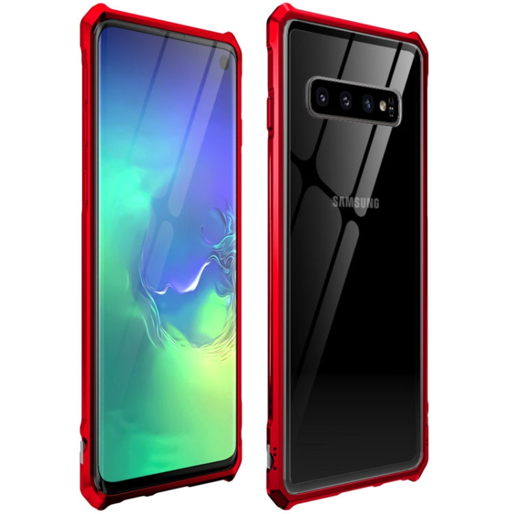 Snap-on Aluminum Frame and Tempered Glass Back Plate Case for Galaxy S10