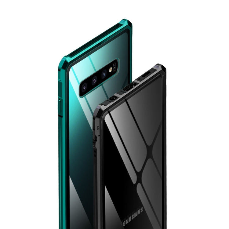 Snap-on Aluminum Frame and Tempered Glass Back Plate Case for Galaxy S10