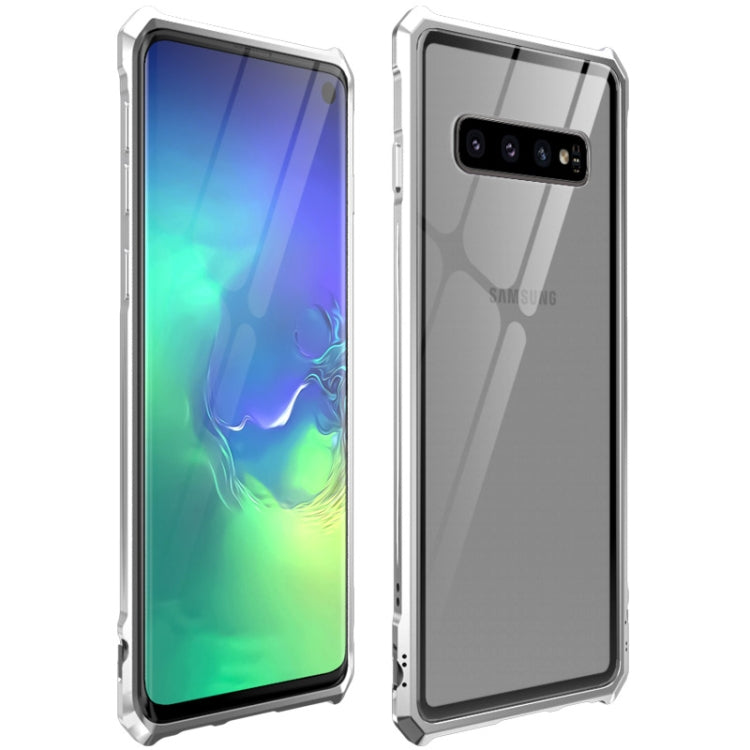 Snap-on Aluminum Frame and Tempered Glass Back Plate Case for Galaxy S10
