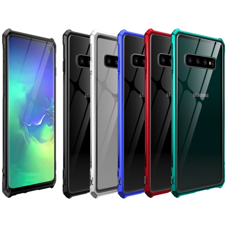 Snap-on Aluminum Frame and Tempered Glass Back Plate Case for Galaxy S10