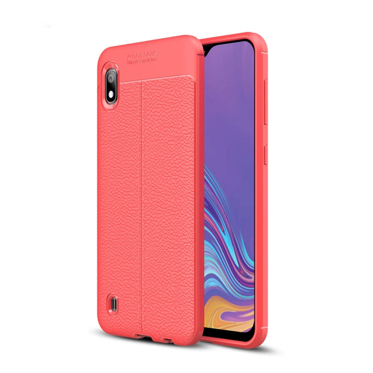 Litchi Texture TPU Shockproof Case for Galaxy A10(Red)