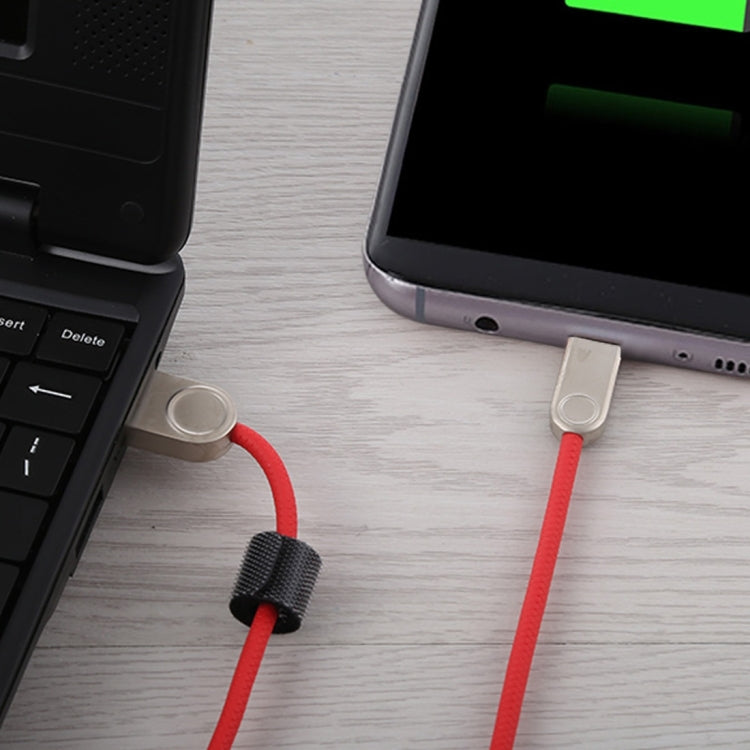 1m TPE Braided Cord Metal Connector USB A to Micro USB Data Sync Charge Cable, For Galaxy, Huawei, Xiaomi, LG, HTC and Other Smart Phones