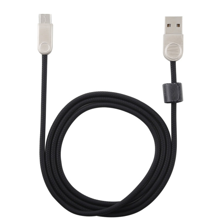 1m TPE Braided Cord Metal Connector USB A to Type-C Data Sync Charge Cable, For Galaxy, Huawei, Xiaomi, LG, HTC and Other Smart Phones (Black)