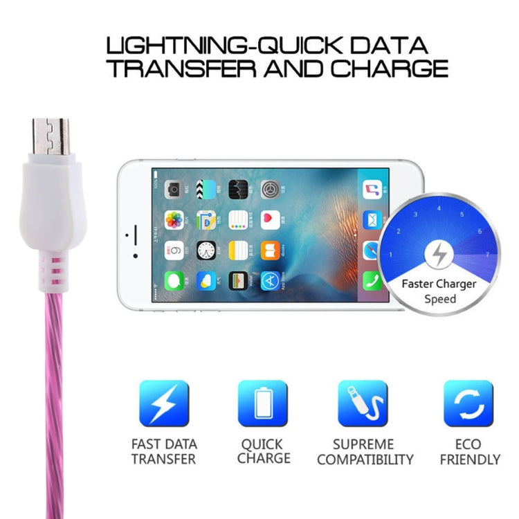 LED Flowing Light 1m USB A to Micro USB Data Sync Charge Cable, For Galaxy, Huawei, Xiaomi, LG, HTC and Other Smart Phones