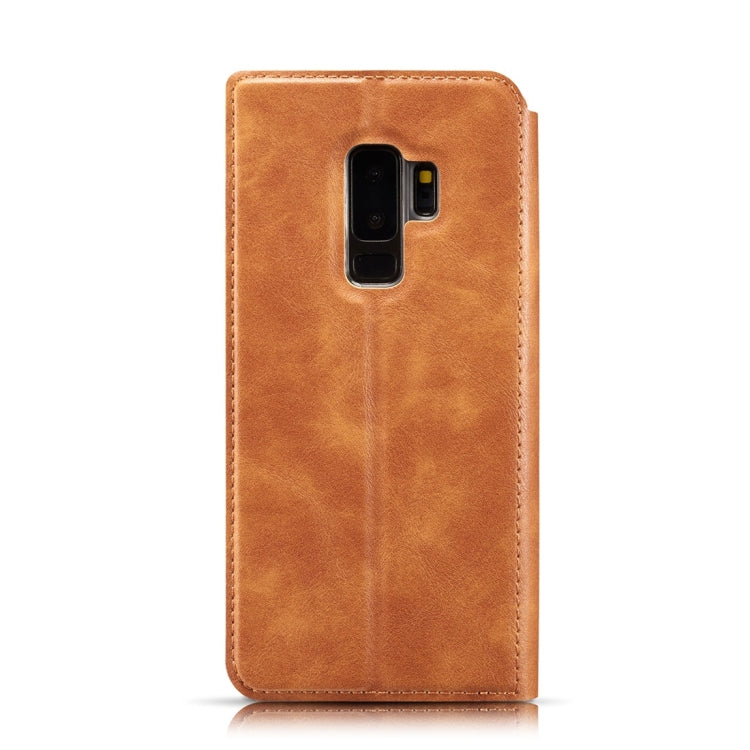 Retro Simple Ultra-thin Magnetic Horizontal Flip Leather Case for Galaxy S9 Plus, with Holder & Card Slots & Lanyard