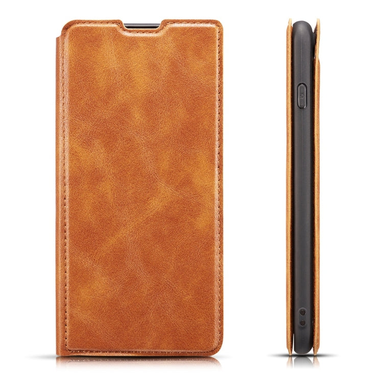 Retro Simple Ultra-thin Magnetic Horizontal Flip Leather Case for Galaxy S10 E, with Holder & Card Slots & Lanyard