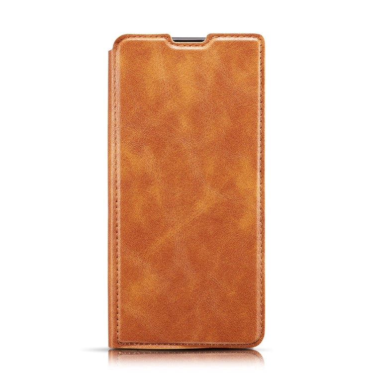 Retro Simple Ultra-thin Magnetic Horizontal Flip Leather Case for Galaxy S10 E, with Holder & Card Slots & Lanyard