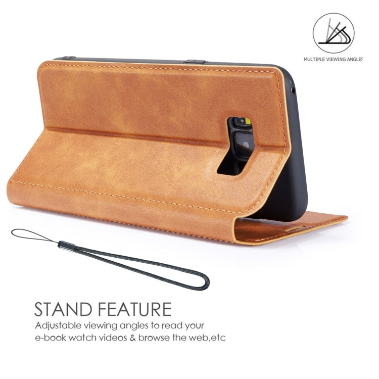Retro Simple Ultra-thin Magnetic Horizontal Flip Leather Case for Galaxy S10 E, with Holder & Card Slots & Lanyard