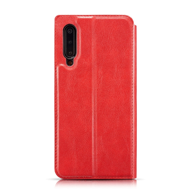 Retro Simple Ultra-thin Magnetic Horizontal Flip Leather Case for Galaxy A50, with Holder & Card Slots & Lanyard
