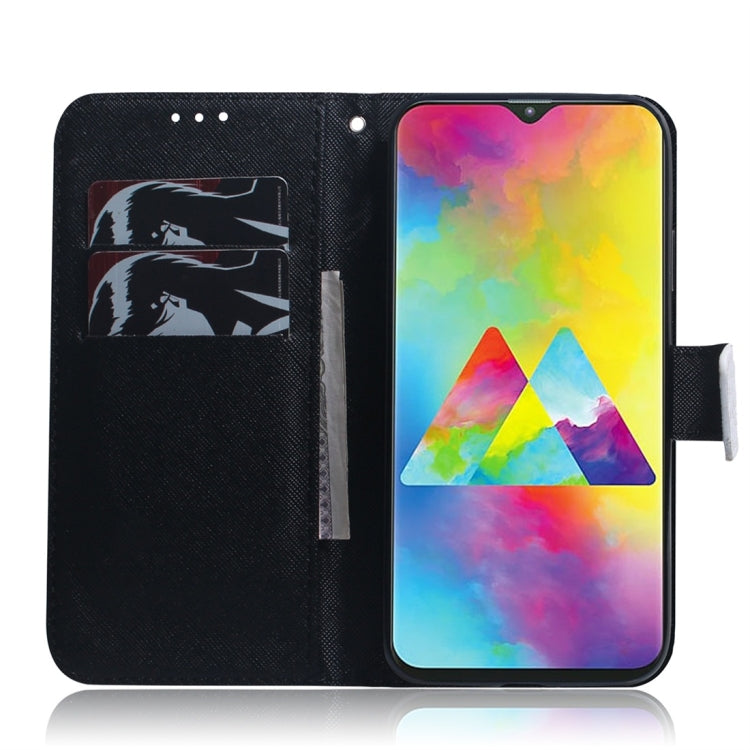 Magnolia Flower Pattern Coloured Drawing Horizontal Flip Leather Case for Galaxy M20, with Holder & Card Slots & Wallet