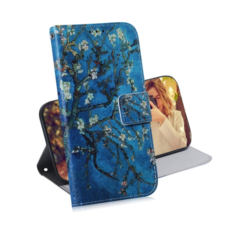 Apricot Flower Pattern Coloured Drawing Horizontal Flip Leather Case for Galaxy J6 Plus, with Holder & Card Slots & Wallet