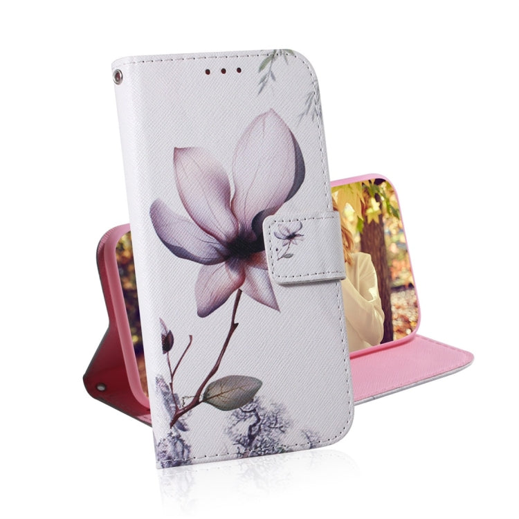 Magnolia Flower Pattern Coloured Drawing Horizontal Flip Leather Case for Galaxy J6 Plus, with Holder & Card Slots & Wallet