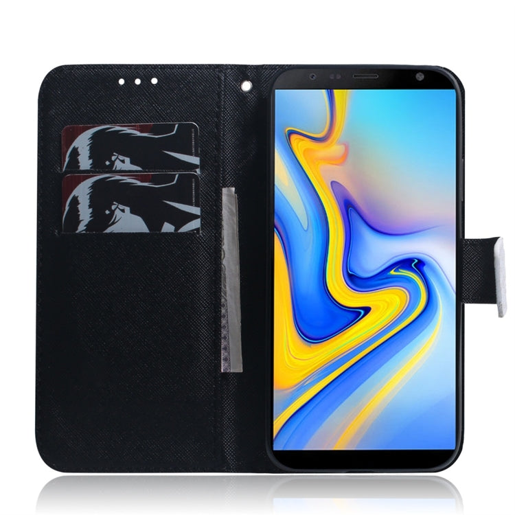 Apricot Flower Pattern Coloured Drawing Horizontal Flip Leather Case for Galaxy J6 Plus, with Holder & Card Slots & Wallet