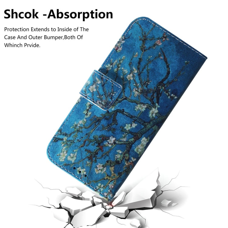 Apricot Flower Pattern Coloured Drawing Horizontal Flip Leather Case for Galaxy S10, with Holder & Card Slots & Wallet