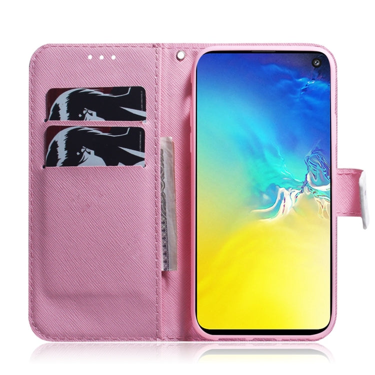 Magnolia Flower Pattern Coloured Drawing Horizontal Flip Leather Case for Galaxy S10 E, with Holder & Card Slots & Wallet