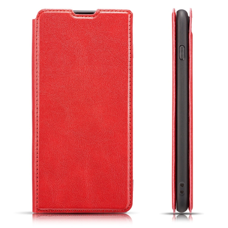 Retro Simple Ultra-thin Magnetic Horizontal Flip Leather Case for Galaxy S10 5G, with Holder & Card Slots & Lanyard