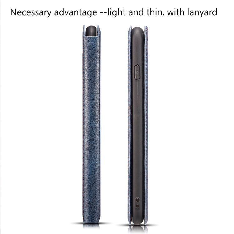 Retro Simple Ultra-thin Magnetic Horizontal Flip Leather Case for Galaxy Note 9, with Holder & Card Slots & Lanyard