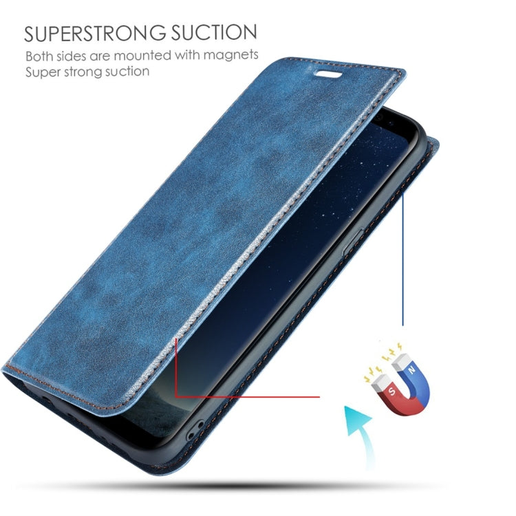 Retro Simple Ultra-thin Magnetic Horizontal Flip Leather Case for Galaxy Note 9, with Holder & Card Slots & Lanyard