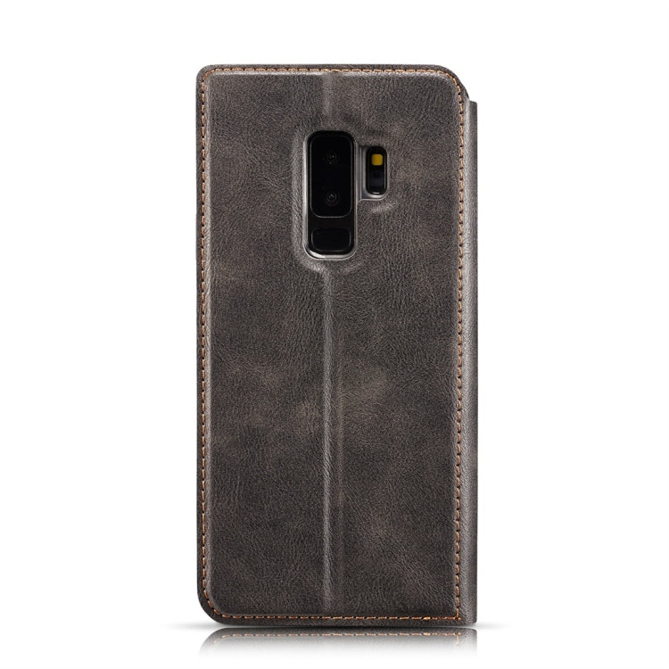 Retro Simple Ultra-thin Magnetic Horizontal Flip Leather Case for Galaxy S9, with Holder & Card Slots & Lanyard