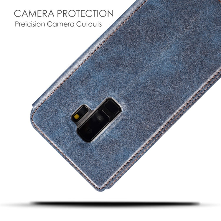 Retro Simple Ultra-thin Magnetic Horizontal Flip Leather Case for Galaxy S9, with Holder & Card Slots & Lanyard