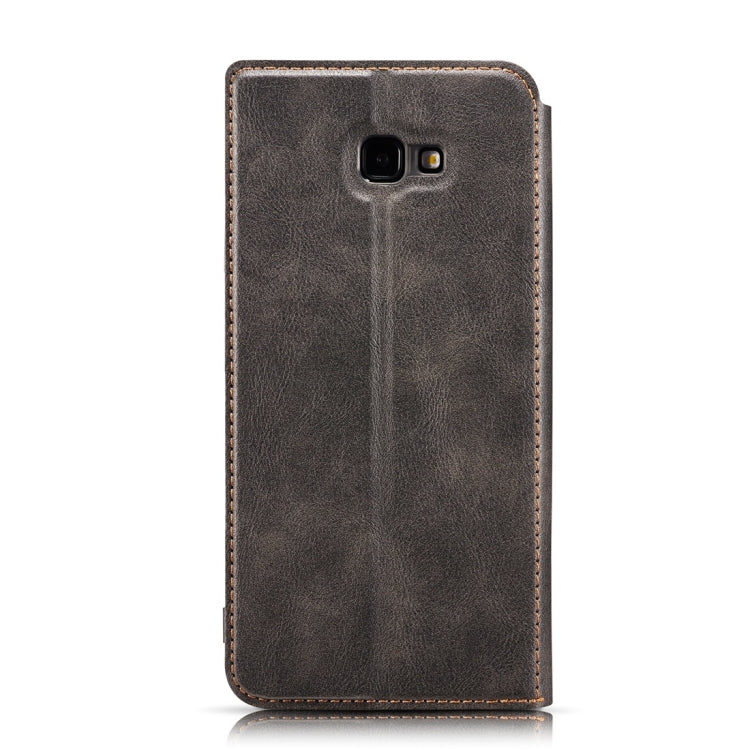Retro Simple Ultra-thin Magnetic Horizontal Flip Leather Case for Galaxy J4 Plus, with Holder & Card Slots & Lanyard