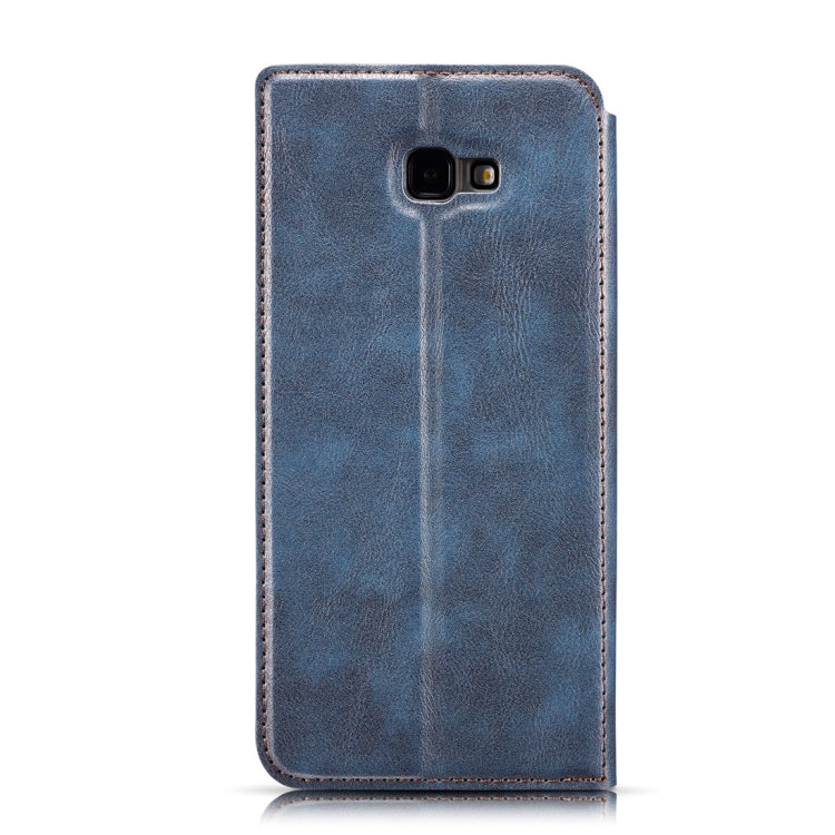 Retro Simple Ultra-thin Magnetic Horizontal Flip Leather Case for Galaxy J4 Plus, with Holder & Card Slots & Lanyard