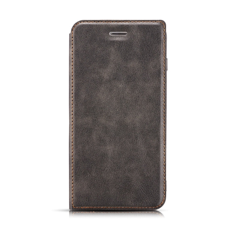 Retro Simple Ultra-thin Magnetic Horizontal Flip Leather Case for Galaxy J6 Plus, with Holder & Card Slots & Lanyard