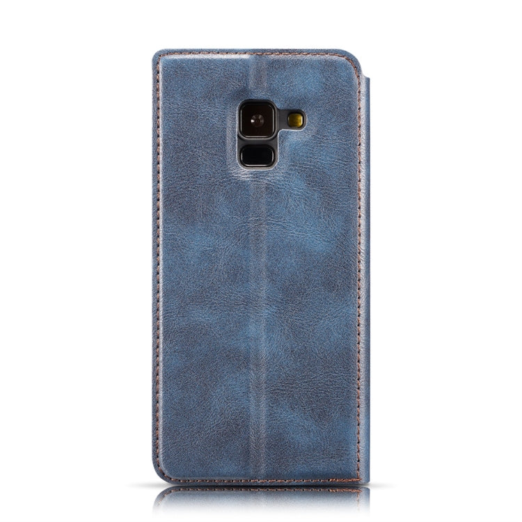 Retro Simple Ultra-thin Magnetic Horizontal Flip Leather Case for Galaxy A6 (2018), with Holder & Card Slots & Lanyard