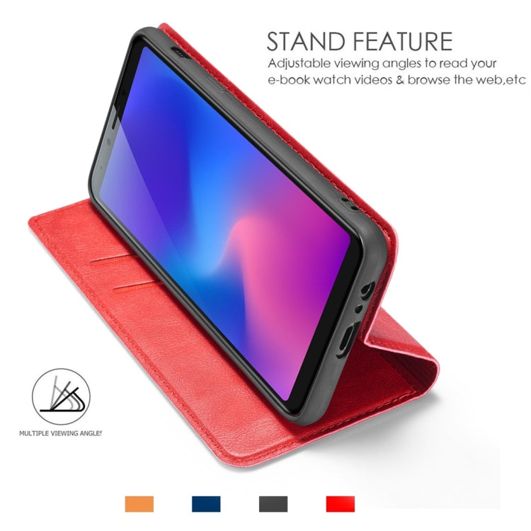 Retro Simple Ultra-thin Magnetic Horizontal Flip Leather Case for Galaxy A6 (2018), with Holder & Card Slots & Lanyard