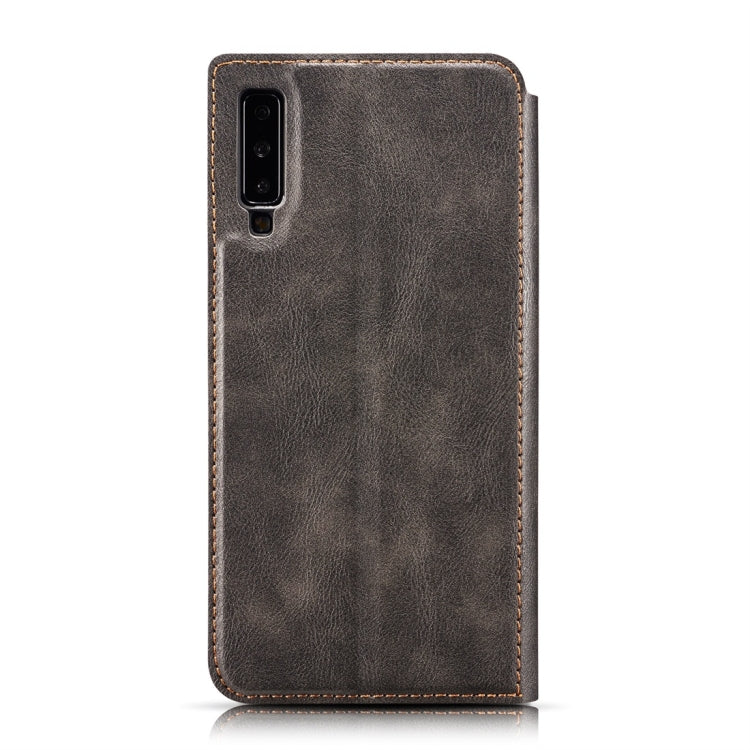 Retro Simple Ultra-thin Magnetic Horizontal Flip Leather Case for Galaxy A7 (2018) / A750, with Holder & Card Slots & Lanyard