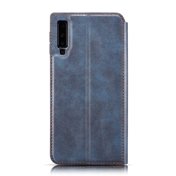Retro Simple Ultra-thin Magnetic Horizontal Flip Leather Case for Galaxy A7 (2018) / A750, with Holder & Card Slots & Lanyard