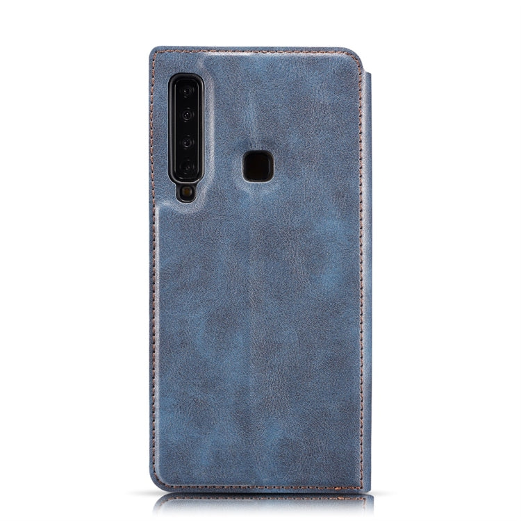 Retro Simple Ultra-thin Magnetic Horizontal Flip Leather Case for Galaxy A9 (2018), with Holder & Card Slots & Lanyard