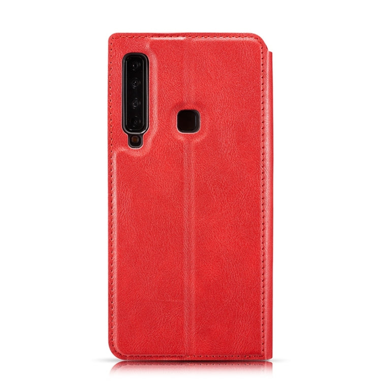 Retro Simple Ultra-thin Magnetic Horizontal Flip Leather Case for Galaxy A9 (2018), with Holder & Card Slots & Lanyard