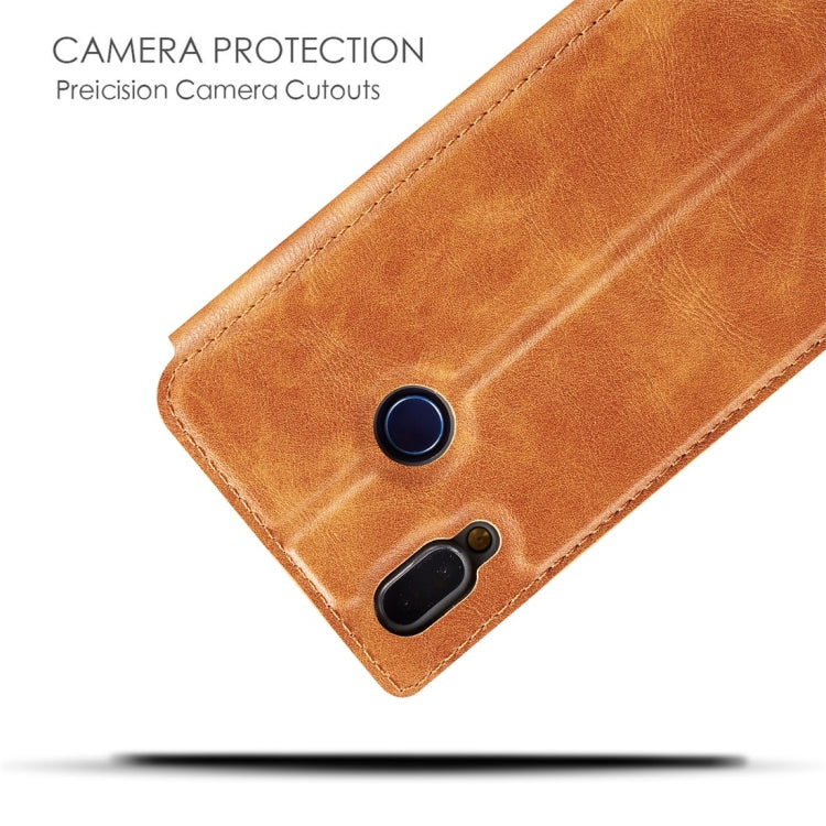 Retro Simple Ultra-thin Magnetic Horizontal Flip Leather Case for Galaxy A20 / A30, with Holder & Card Slots & Lanyard
