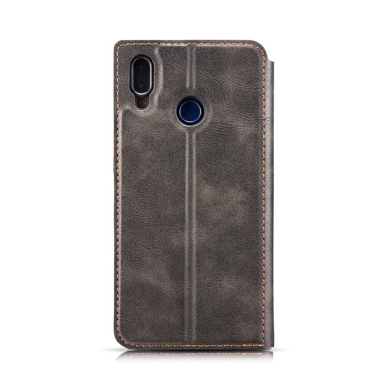 Retro Simple Ultra-thin Magnetic Horizontal Flip Leather Case for Galaxy A40, with Holder & Card Slots & Lanyard