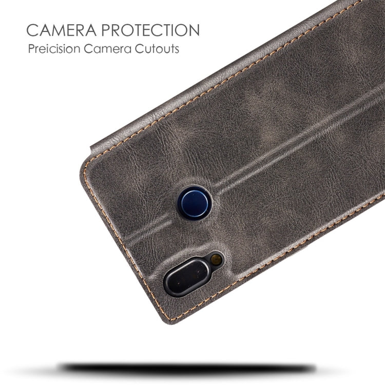 Retro Simple Ultra-thin Magnetic Horizontal Flip Leather Case for Galaxy A40, with Holder & Card Slots & Lanyard
