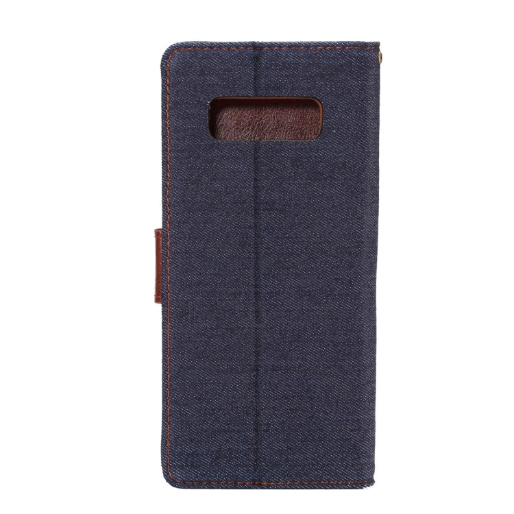 For Galaxy Note 8 Denim Texture TPU Horizontal Flip Leather Protective Case with Holder & Card Slots(Black)