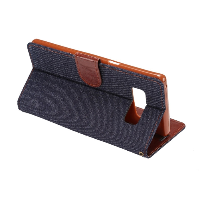 For Galaxy Note 8 Denim Texture TPU Horizontal Flip Leather Protective Case with Holder & Card Slots(Black)