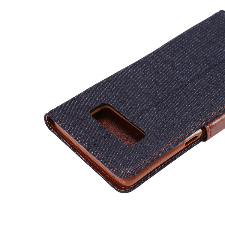 For Galaxy Note 8 Denim Texture TPU Horizontal Flip Leather Protective Case with Holder & Card Slots(Black)