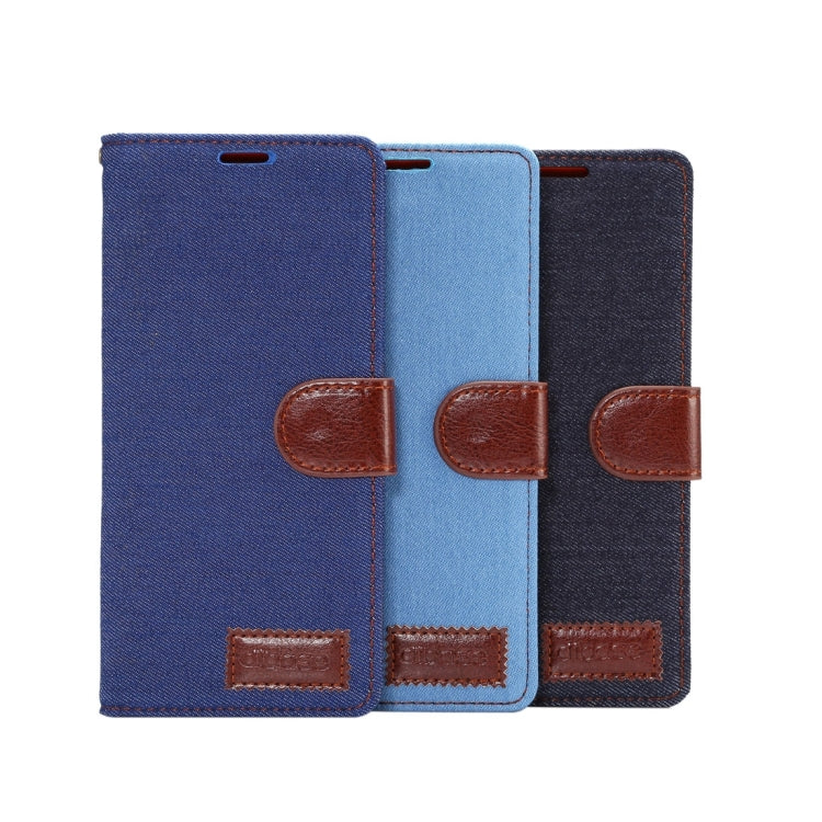 For Galaxy Note 8 Denim Texture TPU Horizontal Flip Leather Protective Case with Holder & Card Slots(Black)