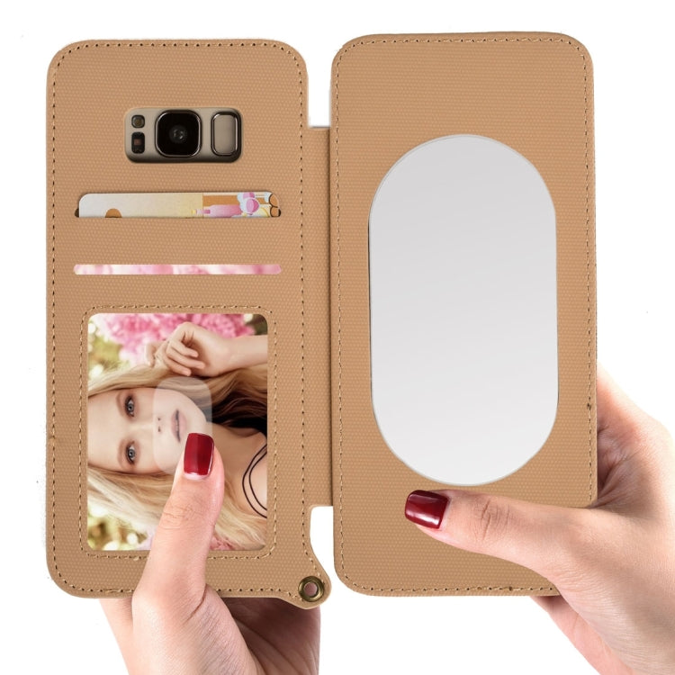 For Galaxy S8 Denim Texture + TPU Frosted Horizontal Flip Leather Case with Card Slots & Wallet & Photo Frame & Mirror & Adjustable Lanyard