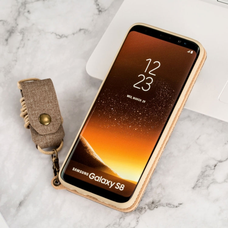 For Galaxy S8 Denim Texture + TPU Frosted Horizontal Flip Leather Case with Card Slots & Wallet & Photo Frame & Mirror & Adjustable Lanyard