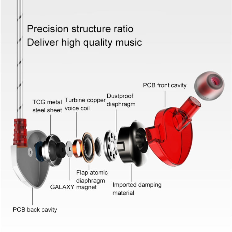 QKZ CK6 HIFI In-ear Plastic Material Music Headphones