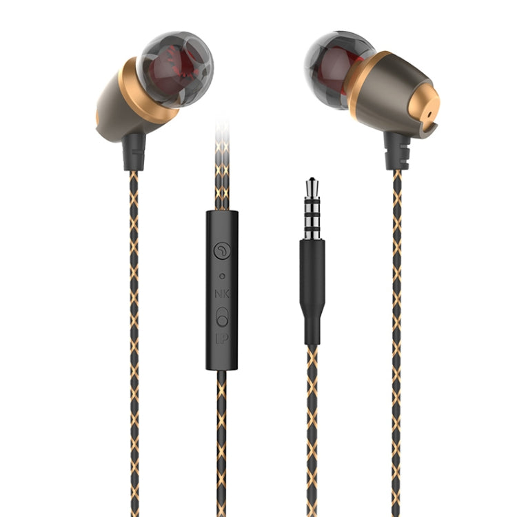 QKZ DM11 Magnetic Earphones In-ear Bass Metal Sports Music Headphones, Microphone Version